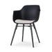 Nova-Liz eetkamerstoel zwart met beige zitkussen - zwart onderstel