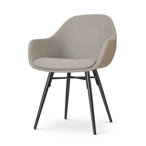 Nova-Mae eetkamerstoel warm grijs - zwart onderstel