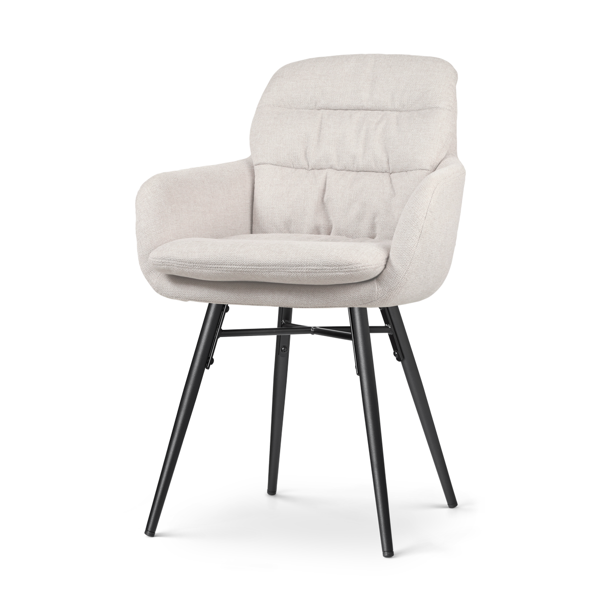 Nova-Mia eetkamerstoel beige - zwart onderstel