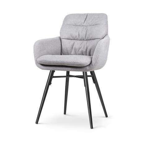 Nova-Mia eetkamerstoel grijs - zwart onderstel