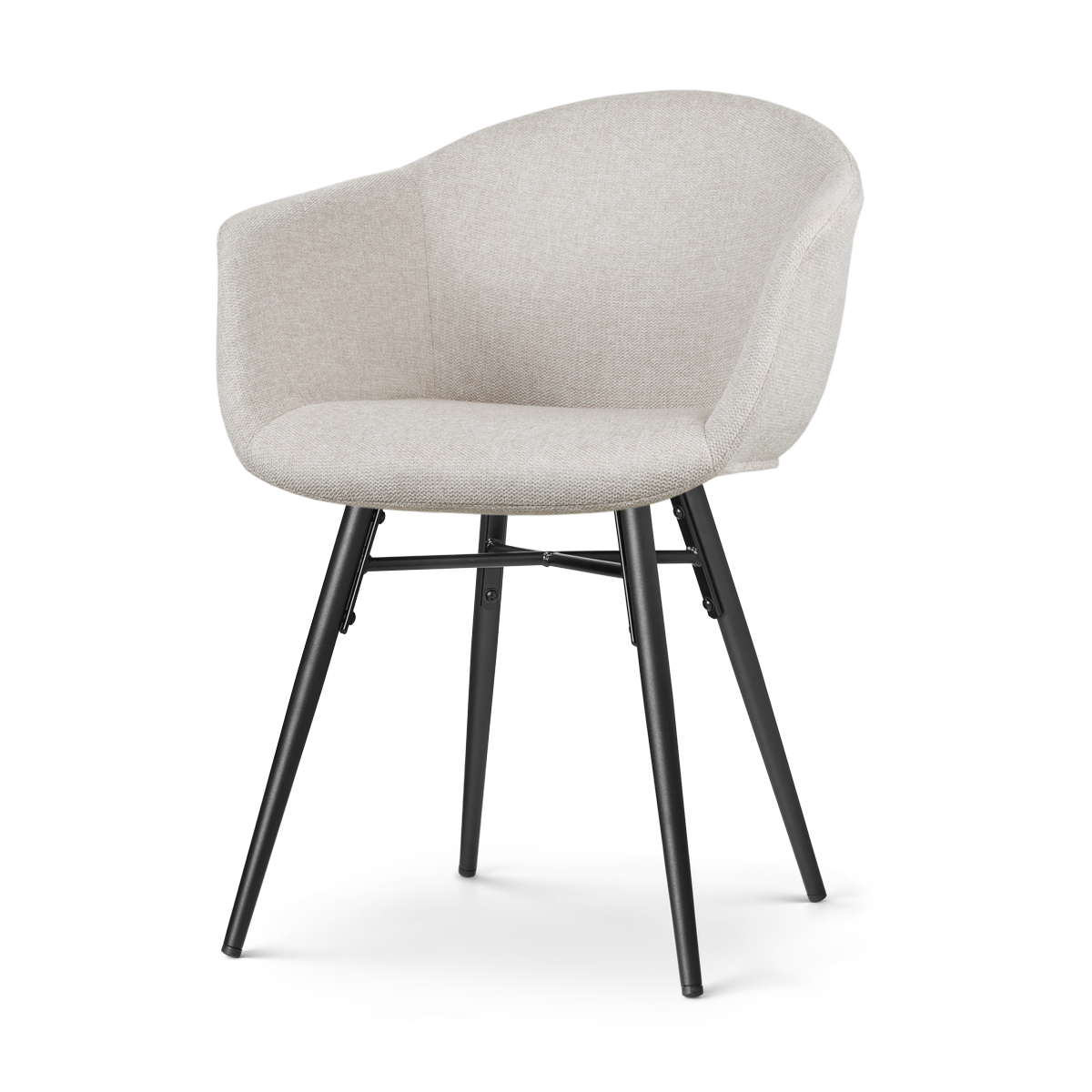 Nova-Otis eetkamerstoel beige - zwart onderstel