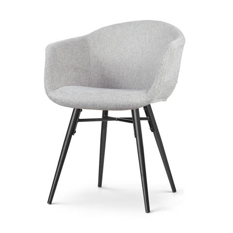 Nova-Otis eetkamerstoel lichtgrijs - zwart onderstel
