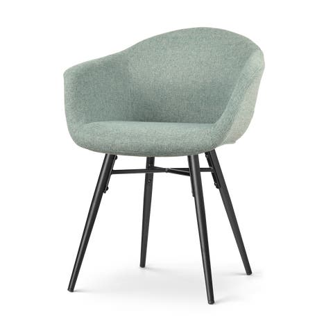 Nova-Otis eetkamerstoel zacht groen - zwart onderstel