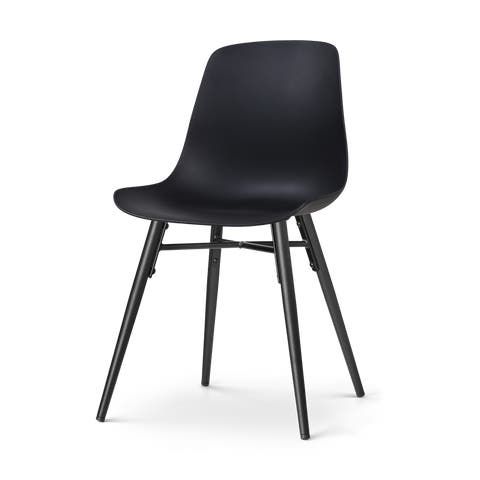 Nova-Pip eetkamerstoel zwart - zwart onderstel