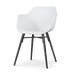 Nova-Puk eetkamerstoel wit - zwart onderstel