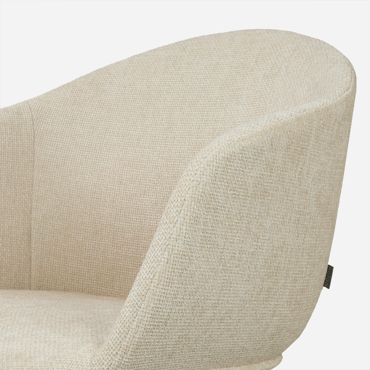comfortabele eetkamerstoel cottonbeige - wit onderstel