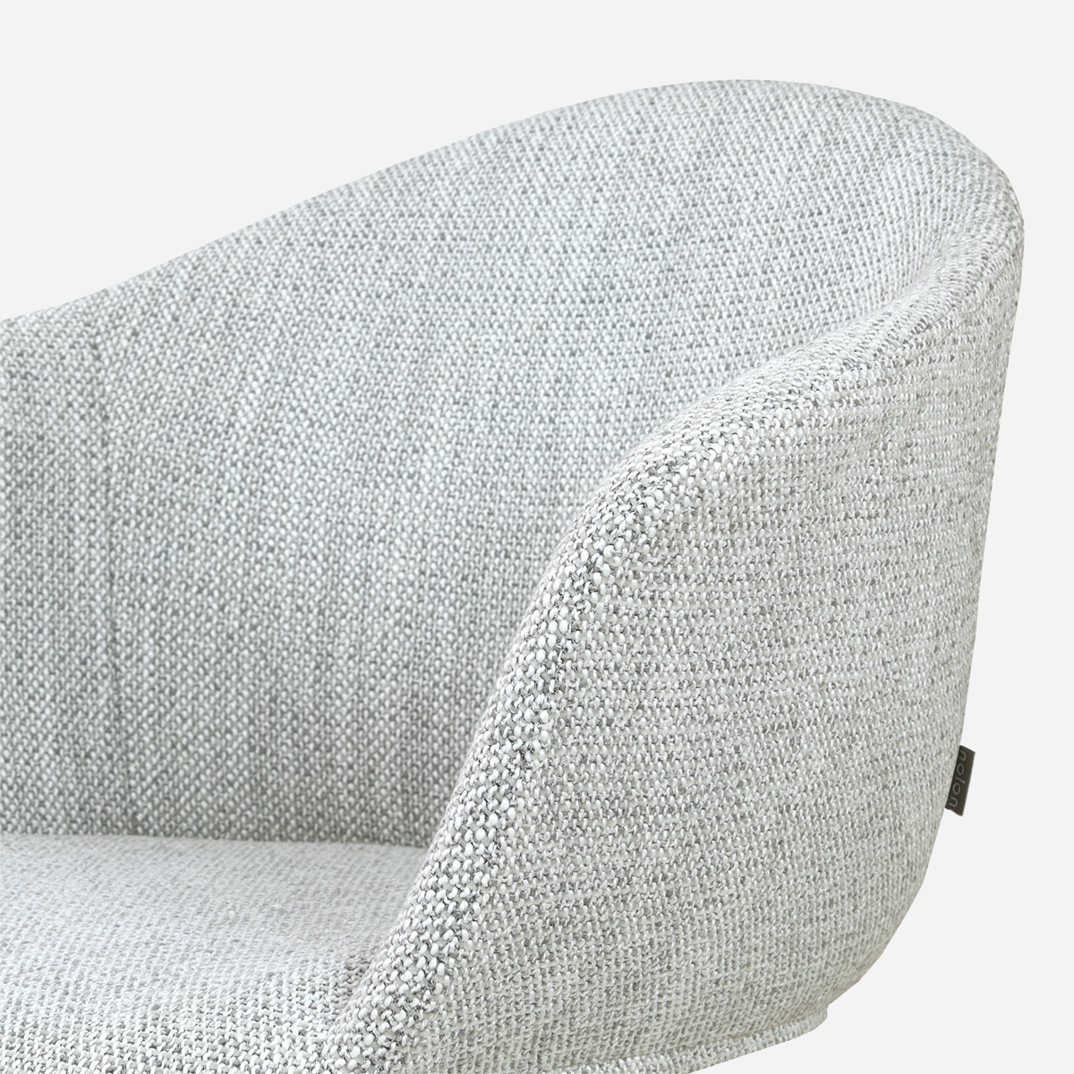 comfortabele eetkamerstoel grijs melange - walnoot houten onderstel