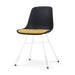 Noa-Liv eetkamerstoel zwart met okergeel zitkussen - wit onderstel
