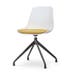 Nola-Liv draaibare eetkamerstoel wit met okergeel zitkussen - zwart onderstel