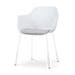 Nora-Liz eetkamerstoel wit met lichtgrijs zitkussen - wit onderstel