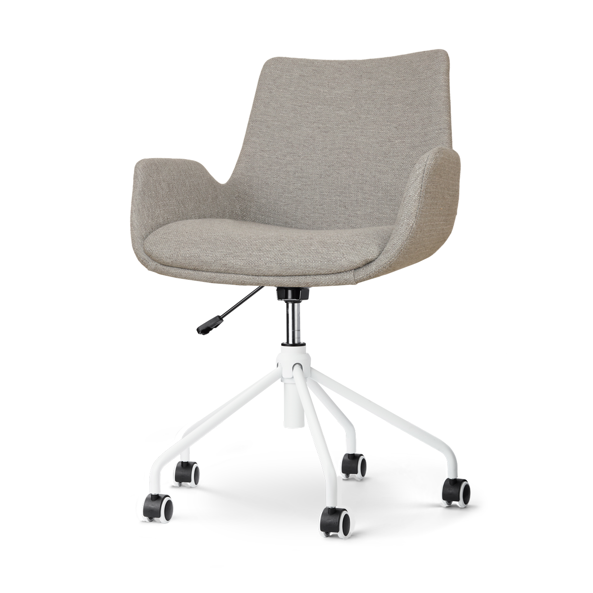 Nout-Eef bureaustoel warm grijs - wit onderstel