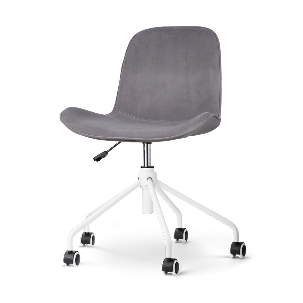 Nout-Fé bureaustoel velvet grijs - wit onderstel