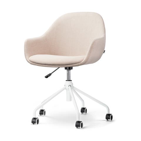 Nout-Mae bureaustoel beige - wit onderstel