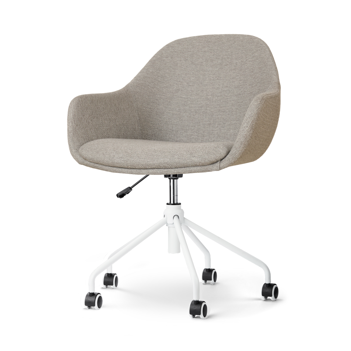 Nout-Mae bureaustoel warm grijs - wit onderstel