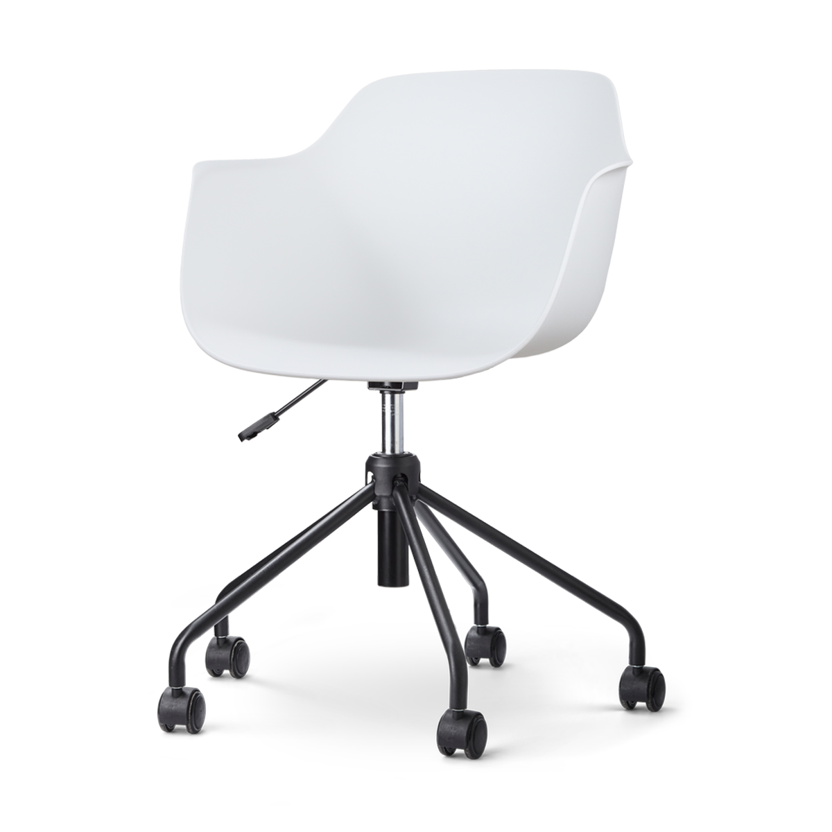 Nout-Puk bureaustoel wit - zwart onderstel