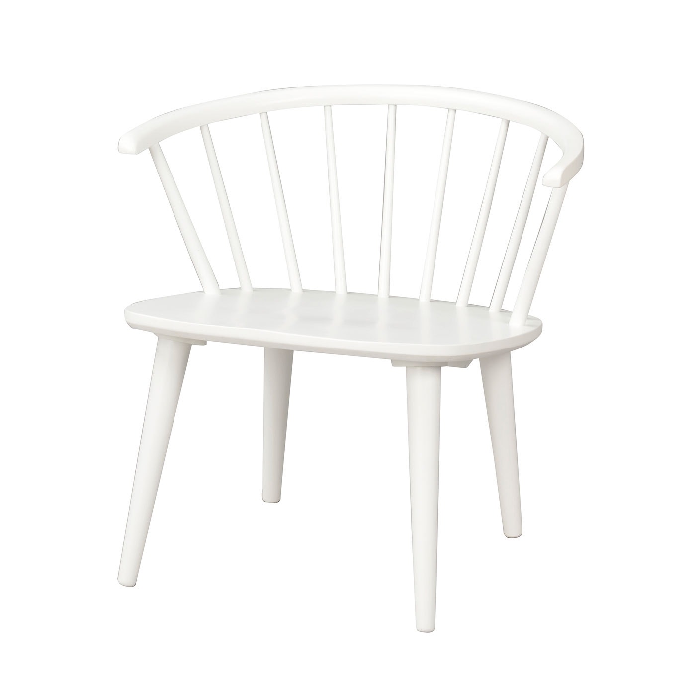 Carmen houten lounge spijlenstoel wit