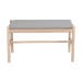 Milford eikenhouten bankje whitewash - met zitkussen - 80 x 46 cm