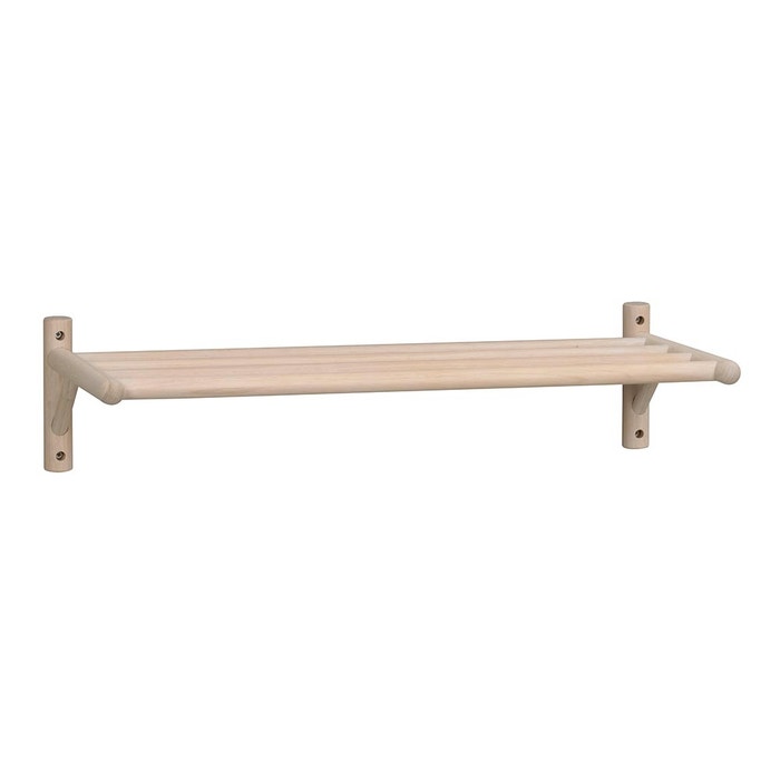 Milford eikenhouten schoenenrek whitewash - 80 cm - schoenenkast - hout - hal - open - aan muur - wand - 80 cm breed - zwevend
