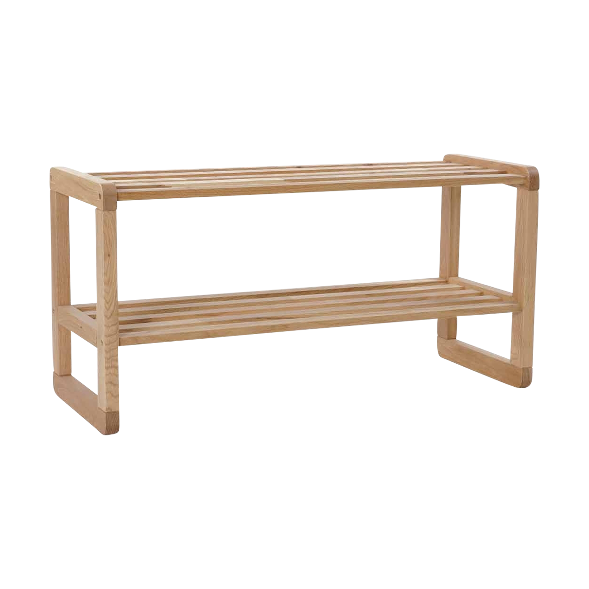 Metro eikenhouten schoenenrek naturel - 80 x 30 cm