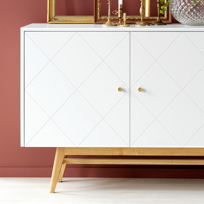Rosswood houten dressoir wit - 124 x 87 cm - sideboard - wandkast