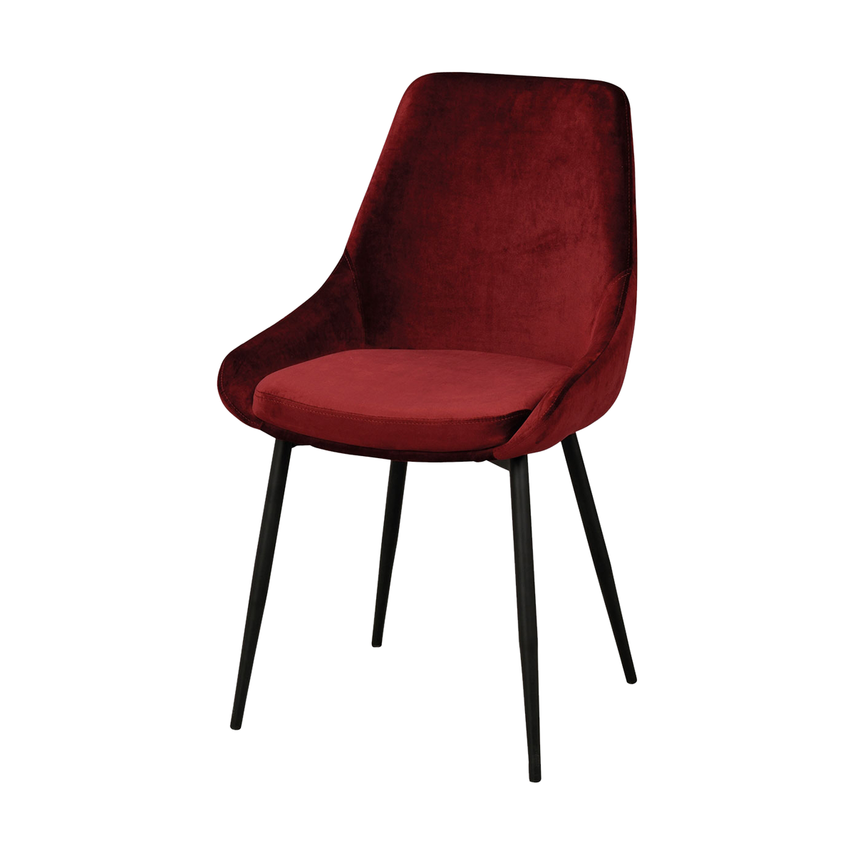 Sierra velvet eetkamerstoel rood