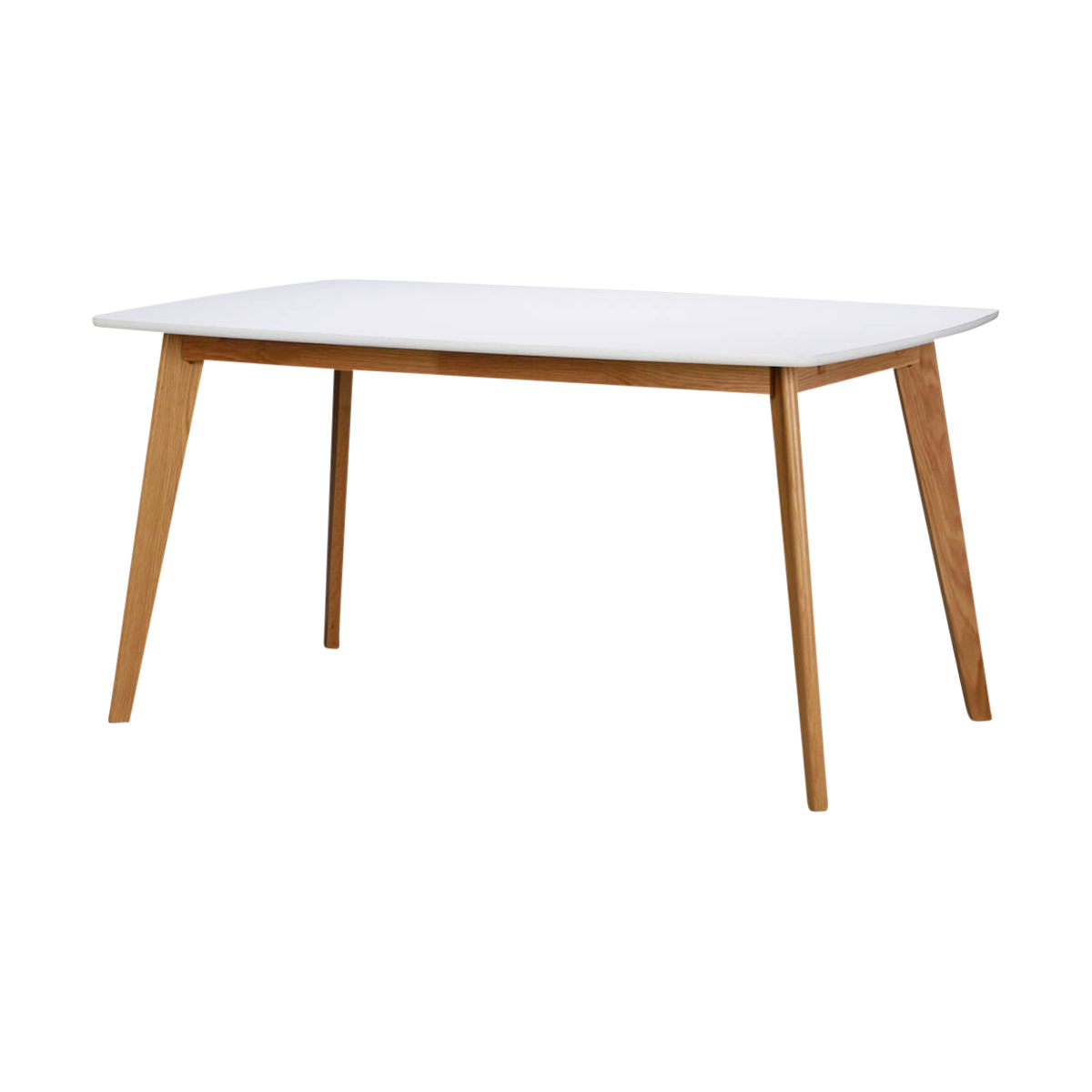 Olivia houten eettafel wit met eiken onderstel - 150 x 90 cm