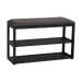Metro eikenhouten schoenenrek zwart - met zitkussen - 80 x 30 cm