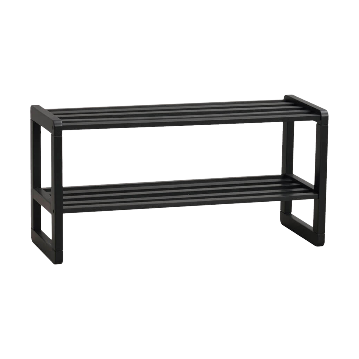 Metro eikenhouten schoenenrek zwart - 80 x 30 cm