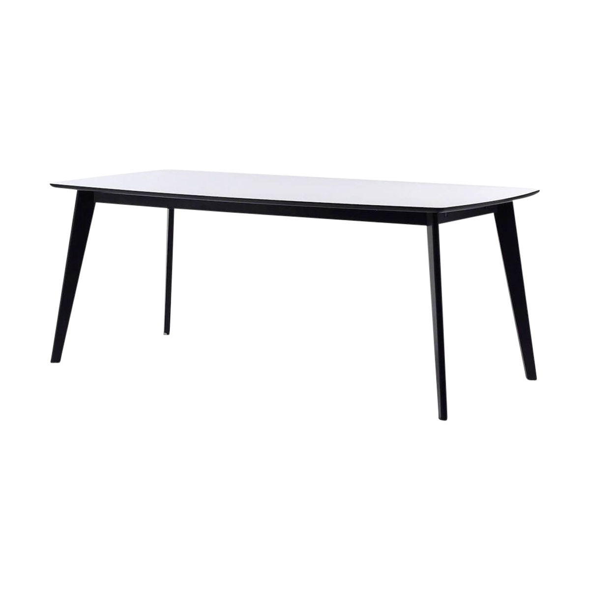 Olivia verlengbare houten eettafel zwart - met wit tafelblad - 190 x 90 cm