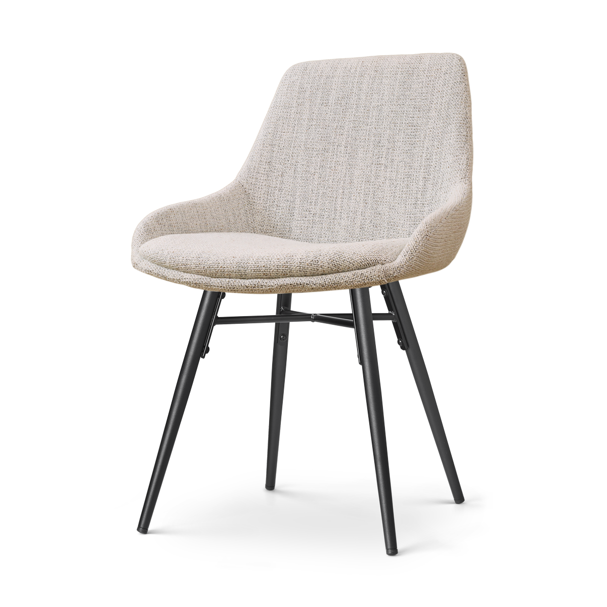 Nova-Isa eetkamerstoel beige gemêleerd - zwart onderstel
