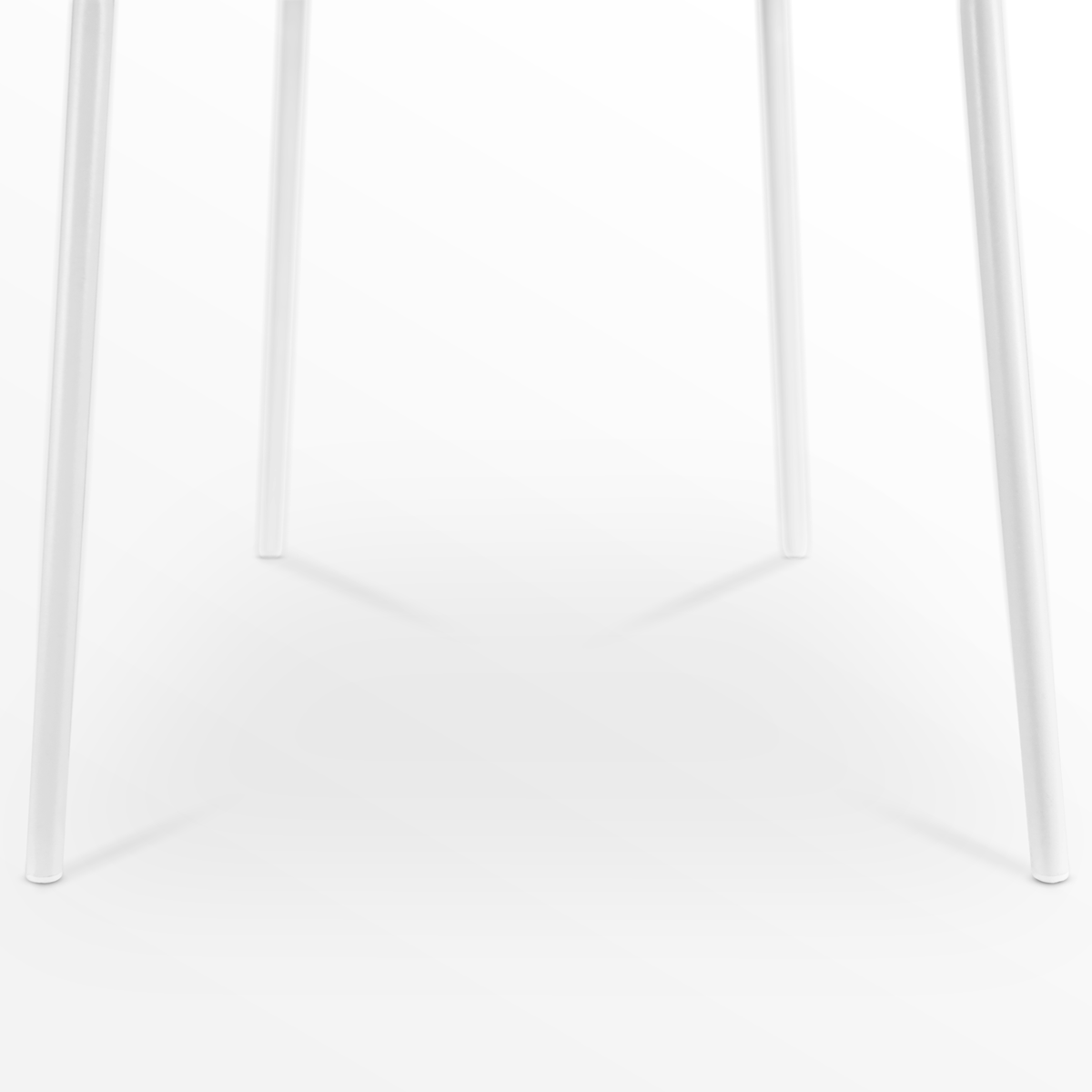 detail onderstel van Nora-Liv eetkamerstoel wit met beige zitkussen - wit onderstel