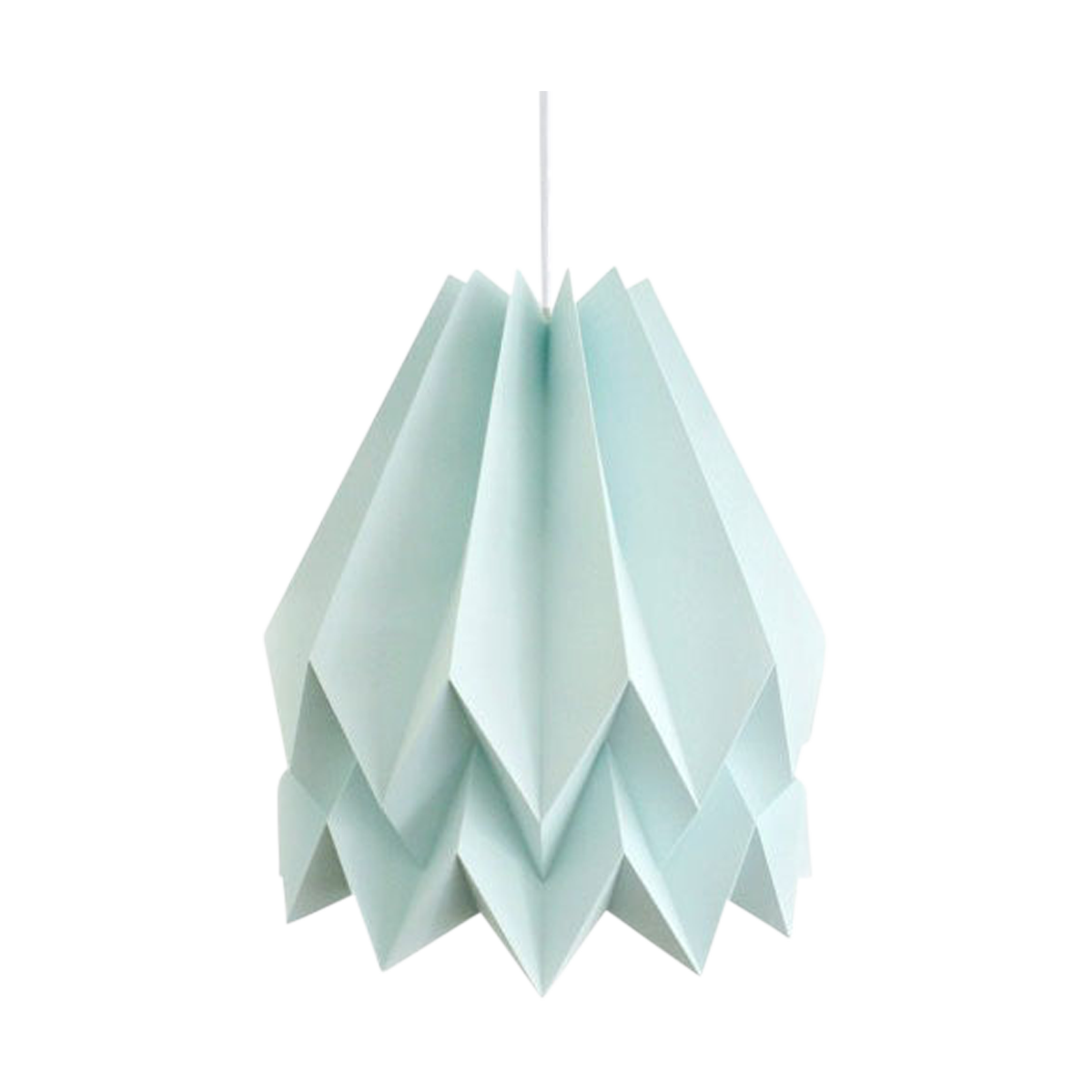 Origami papieren hanglamp mint met koordset wit - Ø 45 cm