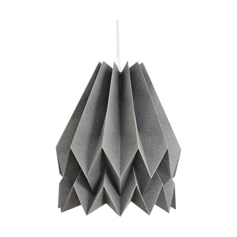 Origami hanglamp - Papier - Ø 45 cm - Grijs - Koordset wit