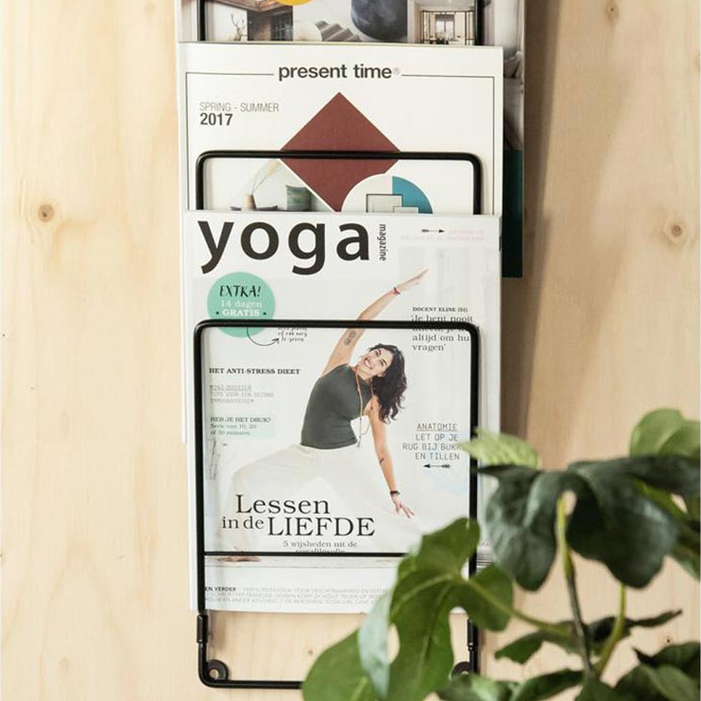 Diamond tijdschriftenhouder voor aan de muur - Zwart 