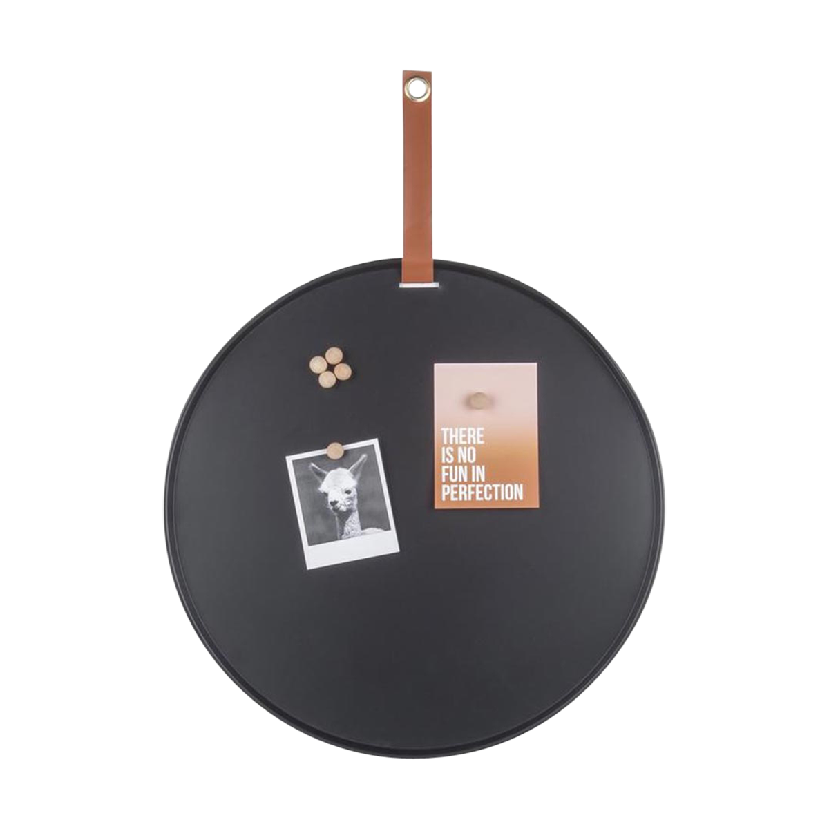 Perky magnetisch memobord zwart - Ø 50 cm