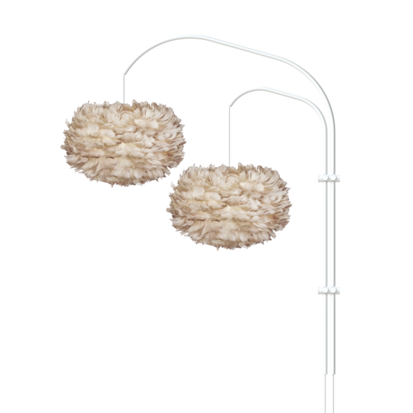 Willow Wall double white wandlamp met eos medium light brown