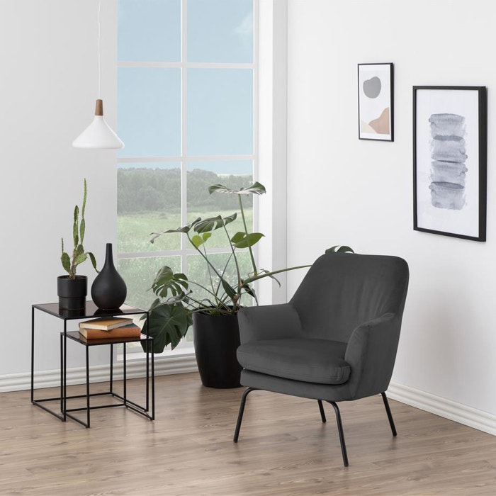 Jez gestoffeerde fauteuil donkergrijs - loungestoel