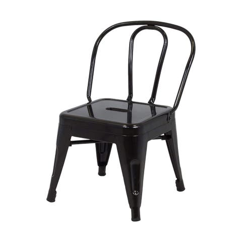 Metalen kids krukje zwart