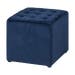 Dani velvet poef donkerblauw - 38 x 38 cm