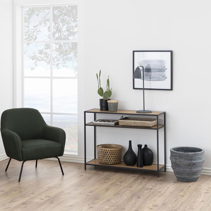 Vic houten sidetable naturel - 100 x 35 cm - industrieel - dressoir - wandkast - MOOS