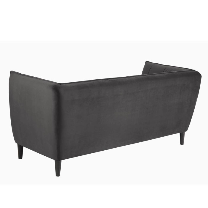 Jill 2,5 zits bank donkergrijs  - velvet - velours - tweezitsbank