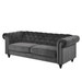 Sjors velvet 3 zitsbank donkergrijs - 219 cm