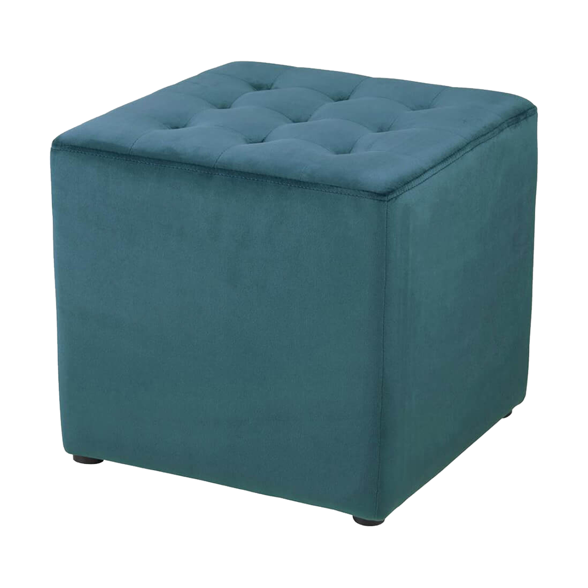 Dani velvet poef groen - 38 x 38 cm