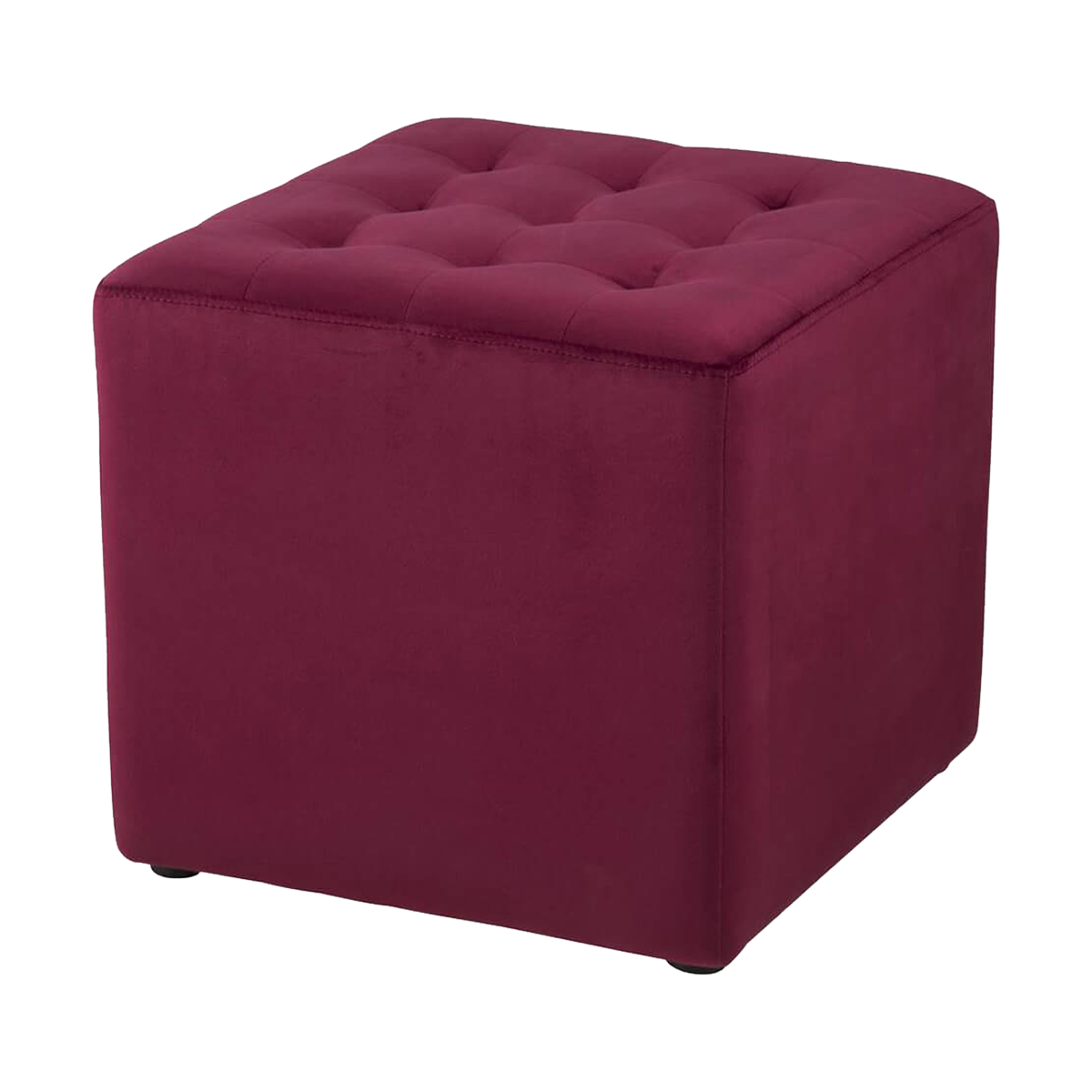 Dani velvet poef rood - 38 x 38 cm