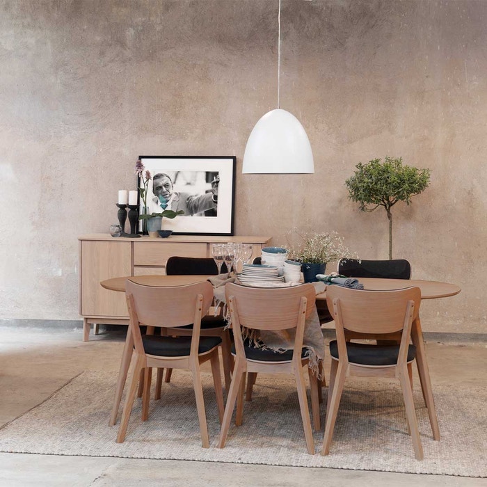 Kato eikenhouten eetkamerstoel naturel - met grijze zitting - design - eettafelstoel - scandinavisch - eiken - houten poten - modern