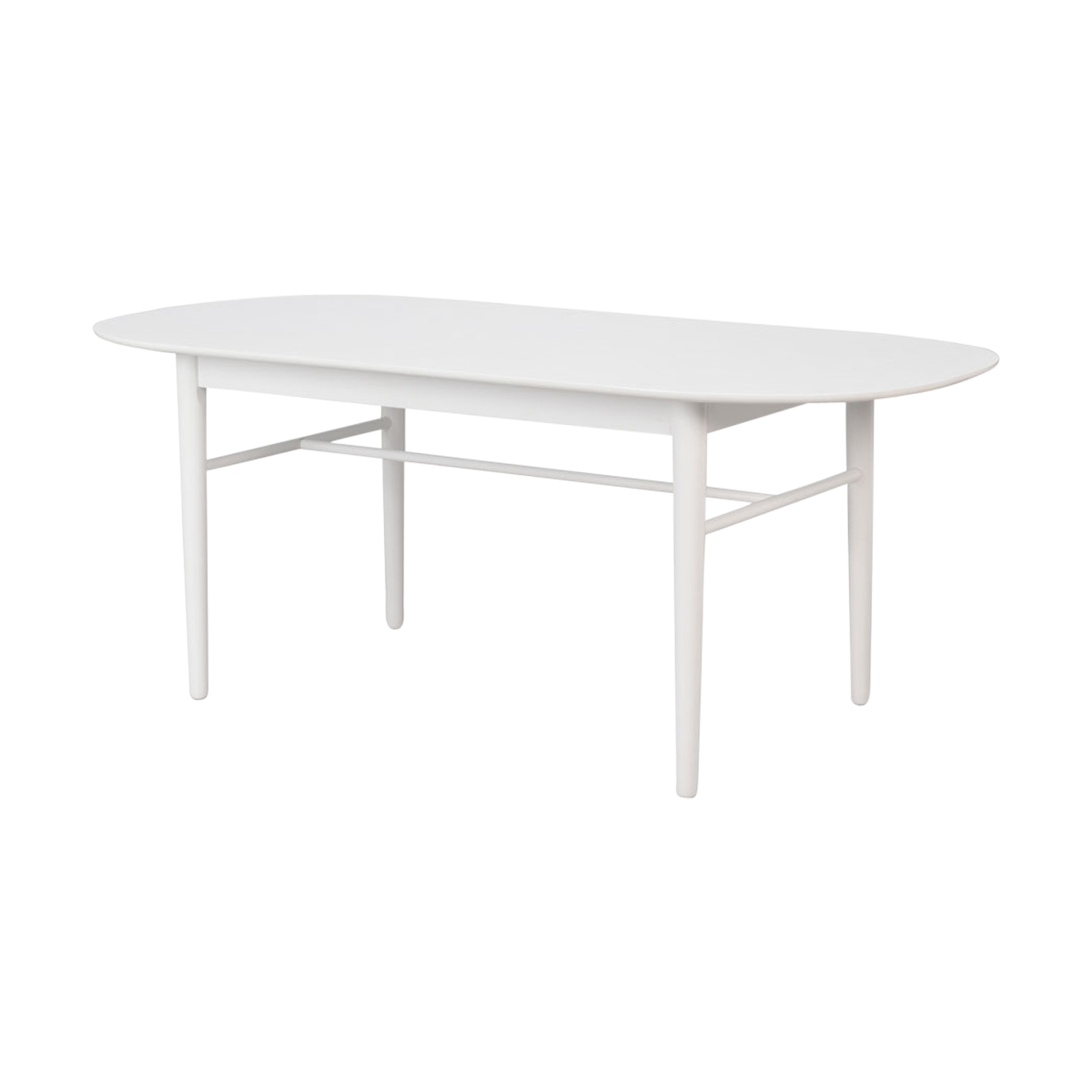 Akita ovale houten eettafel wit - 190 x 90 cm
