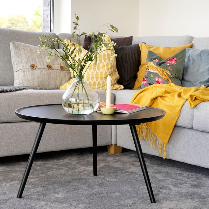 Daisy ronde houten salontafel zwart - Ø80 cm 