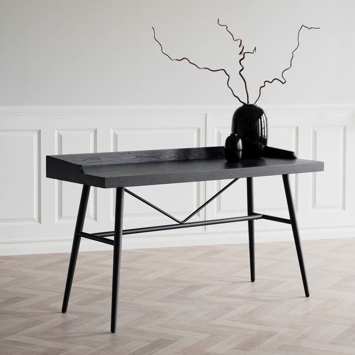 Springdale houten bureau zwart - 140 x 55 cm - buro - werkplek