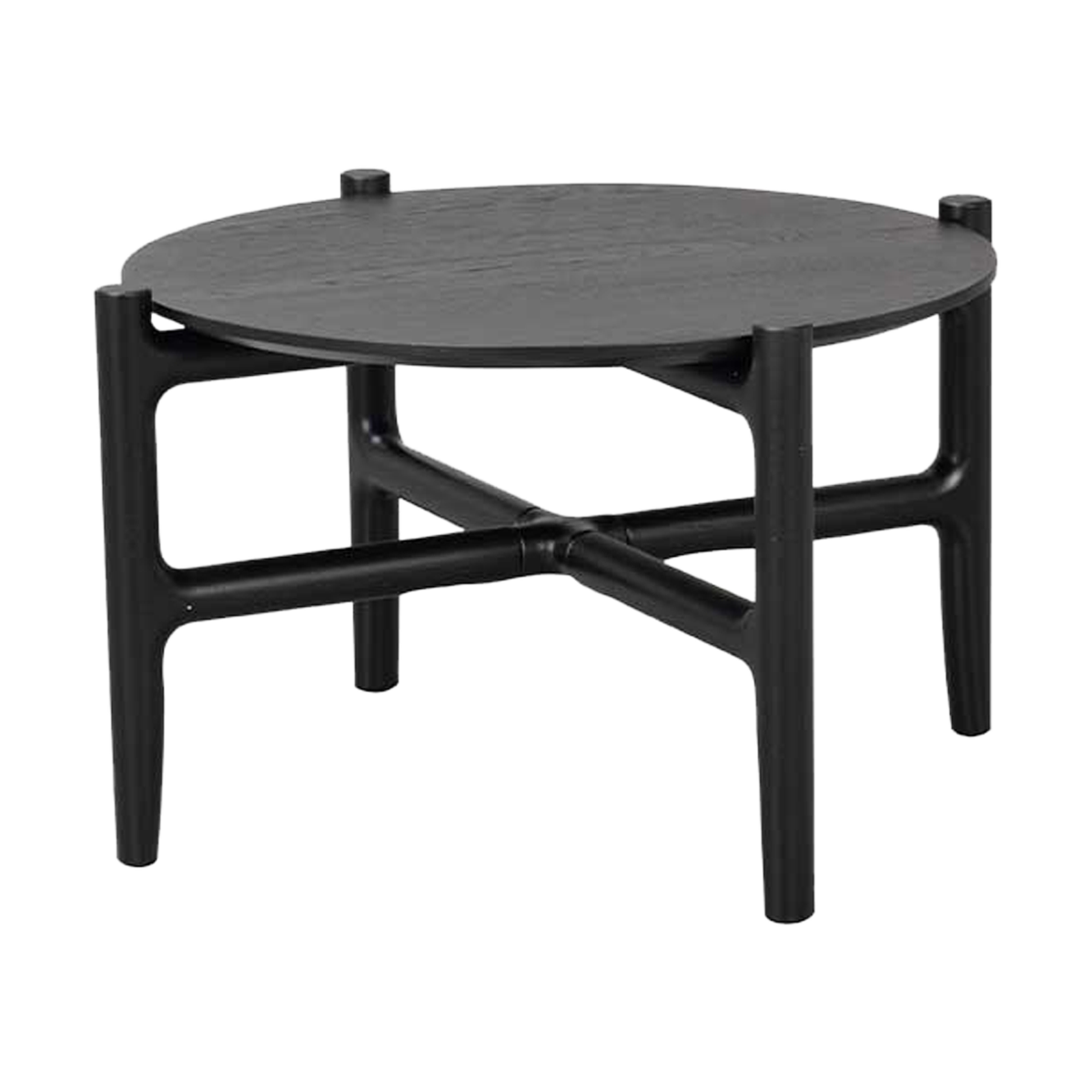Holton houten salontafel zwart - Ø 62 cm