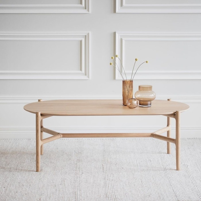 Holton houten salontafel naturel - 130 x 65 cm - scandinavisch - eiken